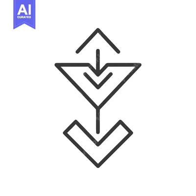 Aset desain premium: Geometric Arrow Symbol: Minimalist Design with Directional Emphasis on