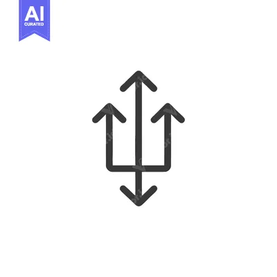 Premium design asset: Minimalist Arrow Symbol: Three Up, One Down, Directional Icon