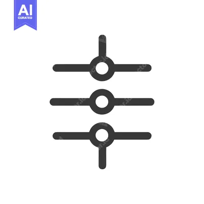 Premium design asset: Graphic Equalizer Icon: Minimalist Design with Horizontal Bars and Cir