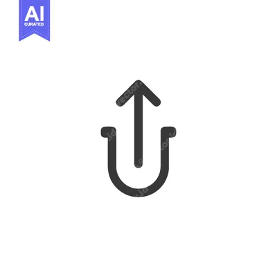 Aset premium populer: Minimalist Upload Icon: Arrow Ascending from U-Shape on White Backgrou