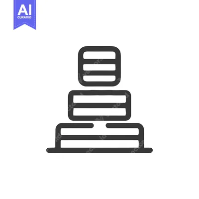 Popular premium asset: Minimalist Icon of Layered Structure, Geometric Design on White Backgr