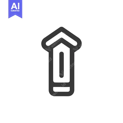 Aset desain premium: Bold Upward Arrow Icon: Modern, Minimalist Design on White Background
