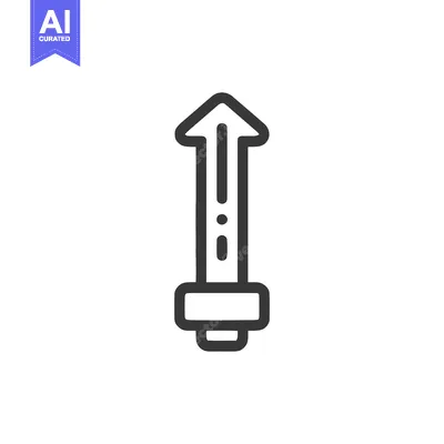 Aset desain premium: Bold Outline Arrow Icon Pointing Upward with Distinctive Base