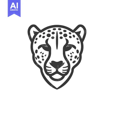 Aset premium populer: A Line Art Illustration of a Cheetah's Head
