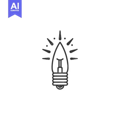 Premium design asset: A Line Art Illustration of a Lightbulb with a Pointed Top