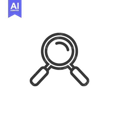 Premium design asset: A Line Art Illustration of a Magnifying Glass With Handles