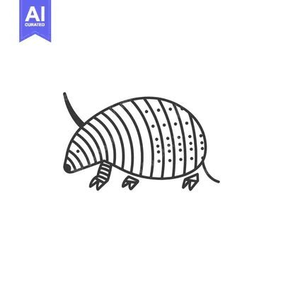 Aset premium populer: A Line-Art Illustration of an Armadillo