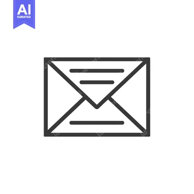 Aset premium populer: A Line Art Illustration of an Envelope with a Horizontal Line Inside