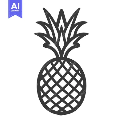 Aset desain premium: A Line Art Illustration of a Pineapple