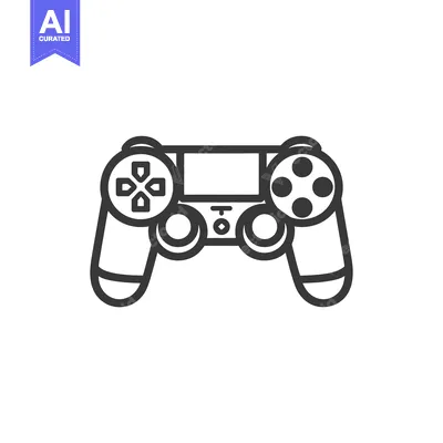A Line Art Illustration of a Video Game Controller