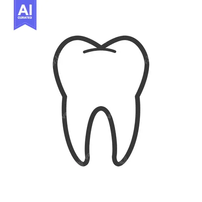 Aset premium populer: A Line Drawing Illustration of a Single Tooth