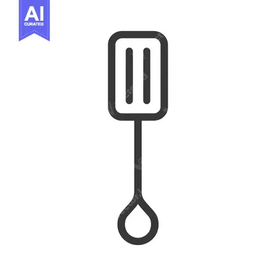 A Line Drawing Illustration of a Spatula