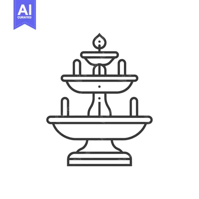 Popular premium asset: A Line Drawing Illustration of a Three-Tier Fountain