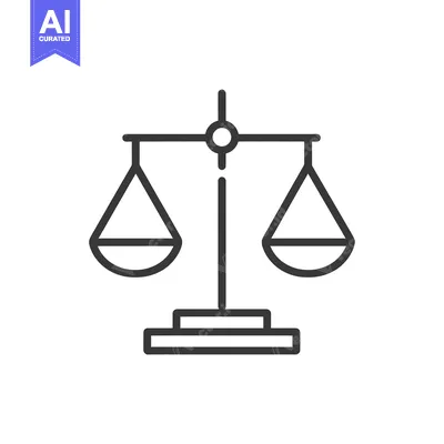 Premium design asset: A Line Drawing of a Balanced Scale with Two Plates