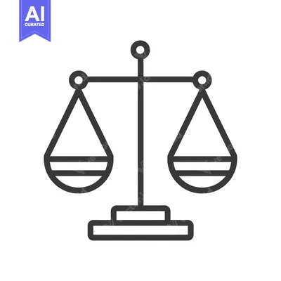 Premium design asset: A Line Drawing of a Balance Scale with Two Pans