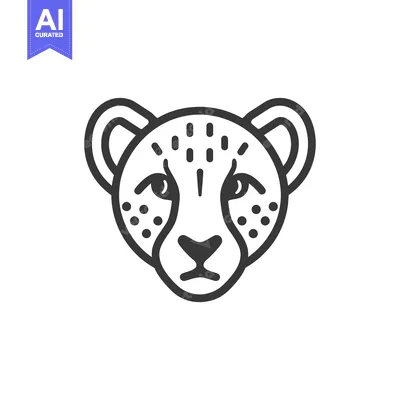 Aset premium populer: A Line Drawing of a Cheetah's Head with Spots