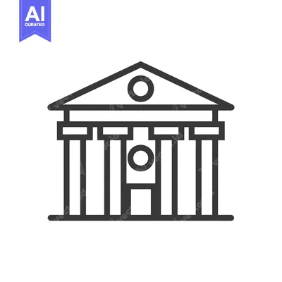 Aset premium populer: A Line Drawing of a Classic Building with Columns and a Rounded Roof