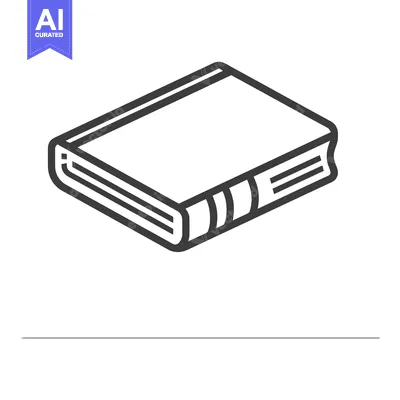 Premium design asset: A Line Drawing of a Closed Book in Isometric Perspective