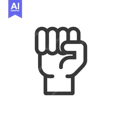Premium design asset: A Line Drawing of a Closed Fist, Representing Strength and Unity