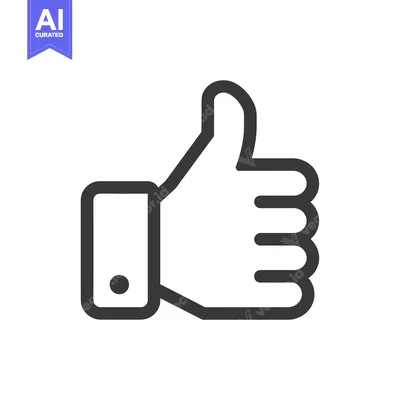 Aset desain premium: A line drawing of a hand giving a thumbs up