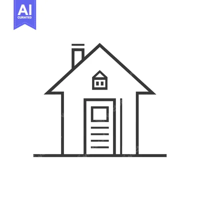 Aset premium populer: A Line Drawing of a House with a Chimney and a Door