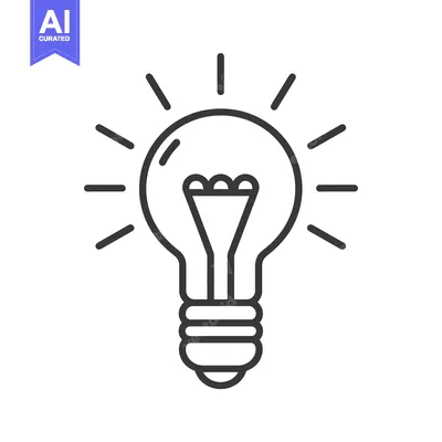 Download A Line Drawing of a Light Bulb With Radiating Light Rays Vector Graphic