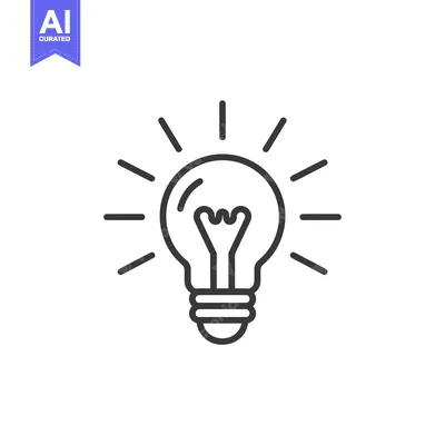 Popular premium asset: A Line Drawing of a Lightbulb with Radiating Rays