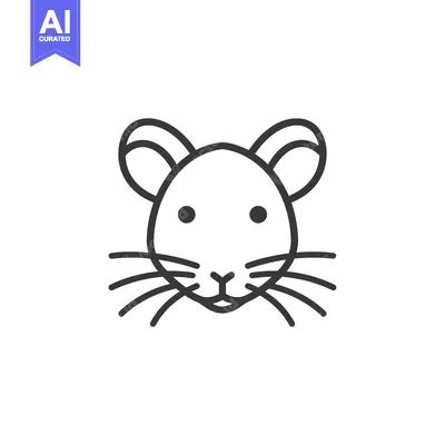Aset premium populer: A Line Drawing of a Mouse's Face