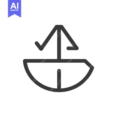 Aset desain premium: A Line Drawing of a Navigation Icon for a Computer Application
