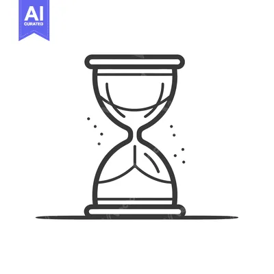 Aset desain premium: A Line Drawing of an Hourglass
