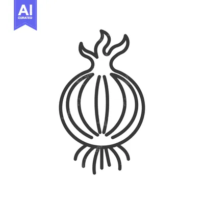 Aset premium populer: A Line Drawing of an Onion with Roots