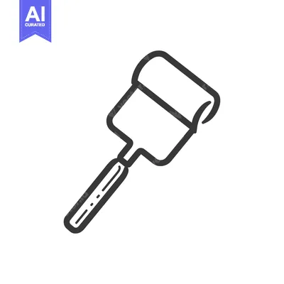 A Line Drawing of a Paint Roller
