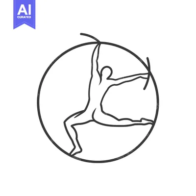 Aset premium populer: A Line Drawing of a Person Performing a Gymnastic Exercise Inside a Ci
