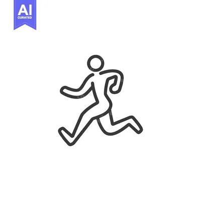 Aset premium populer: A Line Drawing of a Person Running