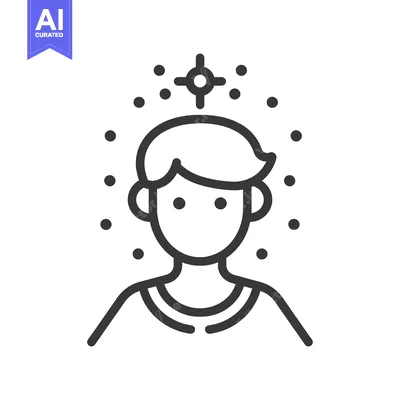 Aset premium populer: A line drawing of a person with a crosshair above their head