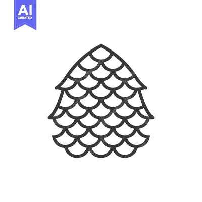A Line Drawing of a Pine Cone