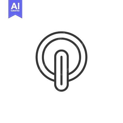 Aset desain premium: A Line Drawing of a Power Button with a Double Circle