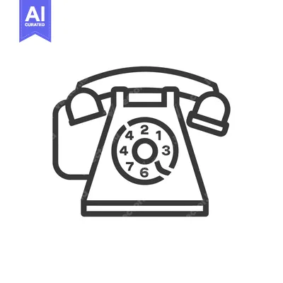 Premium design asset: A Line Drawing of a Retro Rotary Dial Phone