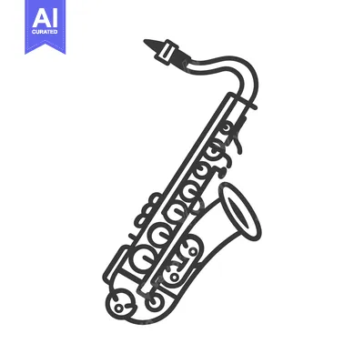 Premium design asset: A Line Drawing of a Saxophone