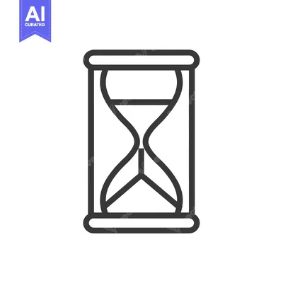 Aset desain premium: A line drawing of a simple hourglass