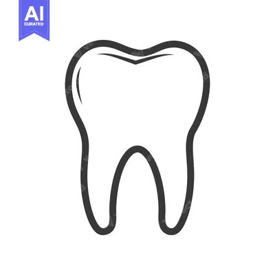Aset desain premium: A Line Drawing of a Single Tooth