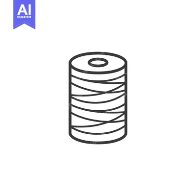 Aset desain premium: A Line Drawing of a Spool of Thread