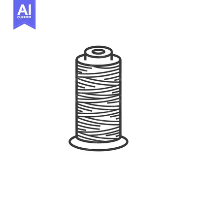 Premium design asset: A Line Drawing of a Spool of Thread