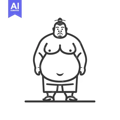 A Line Drawing of a Sumo Wrestler