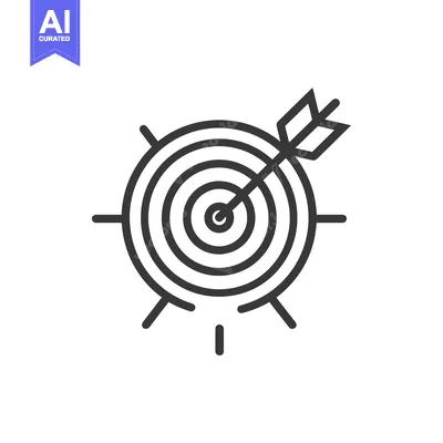 Aset premium populer: A line drawing of a target with an arrow in the center