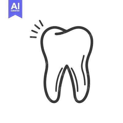 Aset premium populer: A Line Drawing of a Tooth with a Painful Spot