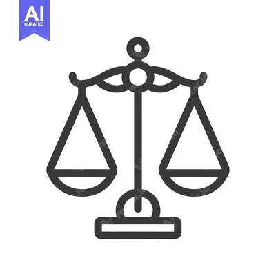 Aset premium populer: A Line Drawing of a Traditional Justice Scale