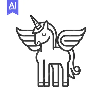 Aset premium populer: A Line Drawing of a Winged Unicorn