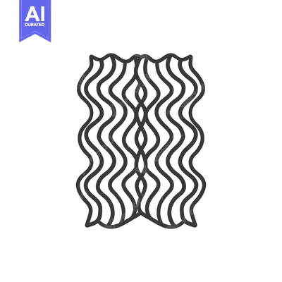 Premium design asset: A line drawing of two strips of bacon