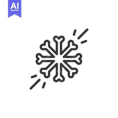 Aset premium populer: Minimalist Snowflake Icon with Radiating Lines on White Background